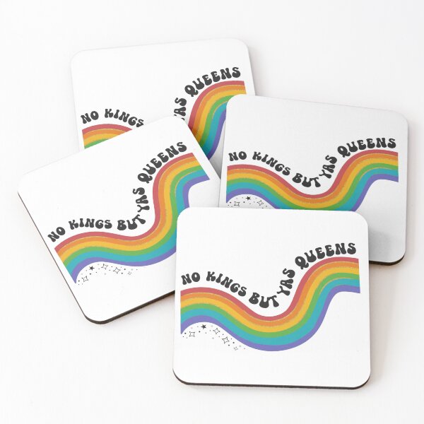 Item preview, No Kings but YAS QUEENS: Rainbow LGBTQ Pride Ally Anti Trump Groovy Protest designed and sold by toongstudio.