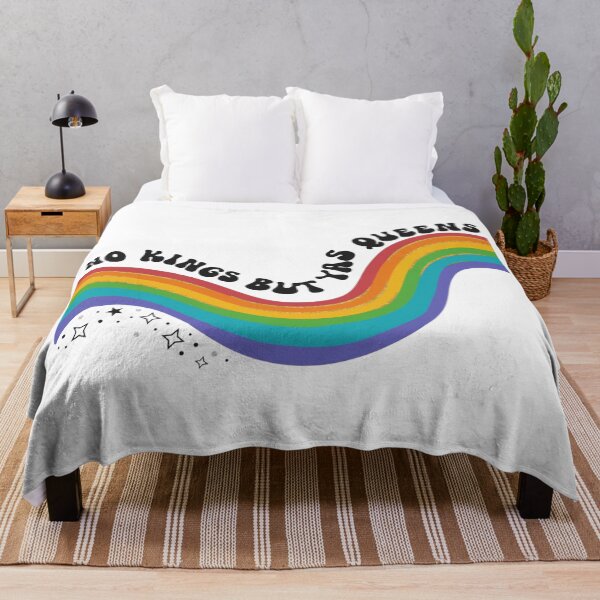 Item preview, No Kings but YAS QUEENS: Rainbow LGBTQ Pride Ally Anti Trump Groovy Protest designed and sold by toongstudio.