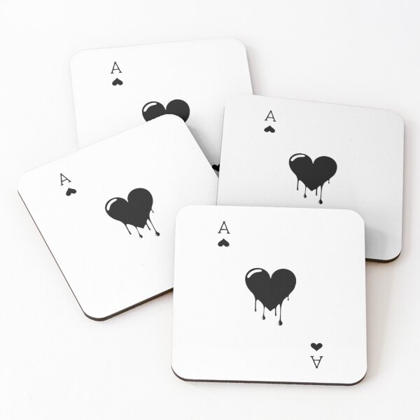 Item preview, Ace of Hearts Black Dripping - Minimalist Playing Card Art designed and sold by gokhanuzen.