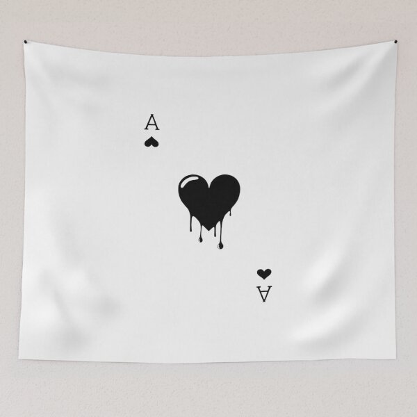 Item preview, Ace of Hearts Black Dripping - Minimalist Playing Card Art designed and sold by gokhanuzen.