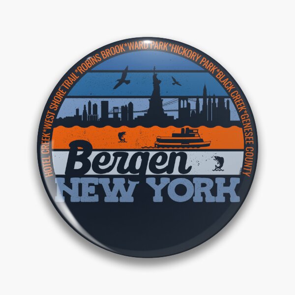 Item preview, Bergen New York Sunset Retro Vintage Local Pride Logo designed and sold by CRHPOD20.