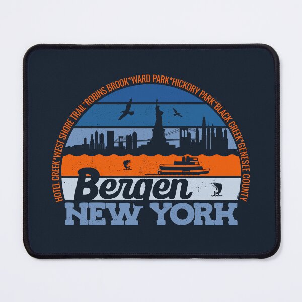 Item preview, Bergen New York Sunset Retro Vintage Local Pride Logo designed and sold by CRHPOD20.