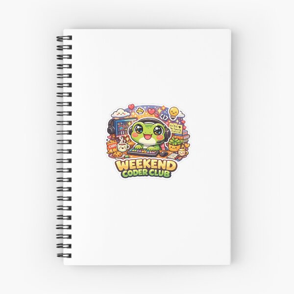 Item preview, Kawaii Frog Weekend Coder Club Sticker designed and sold by Cozy404Lab.