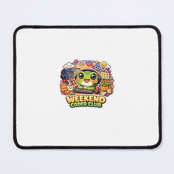 Item preview, Kawaii Frog Weekend Coder Club Sticker designed and sold by Cozy404Lab.