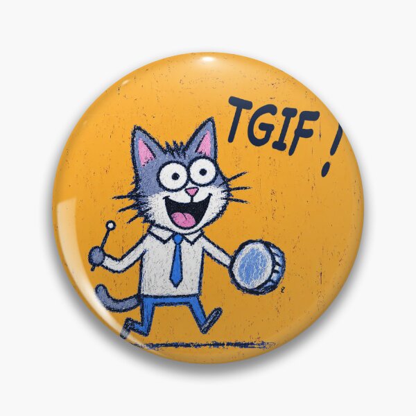 Item preview, TGIF Office Cat | Cute Funny Cat Celebrating the Weekend designed and sold by 516 Studio.
