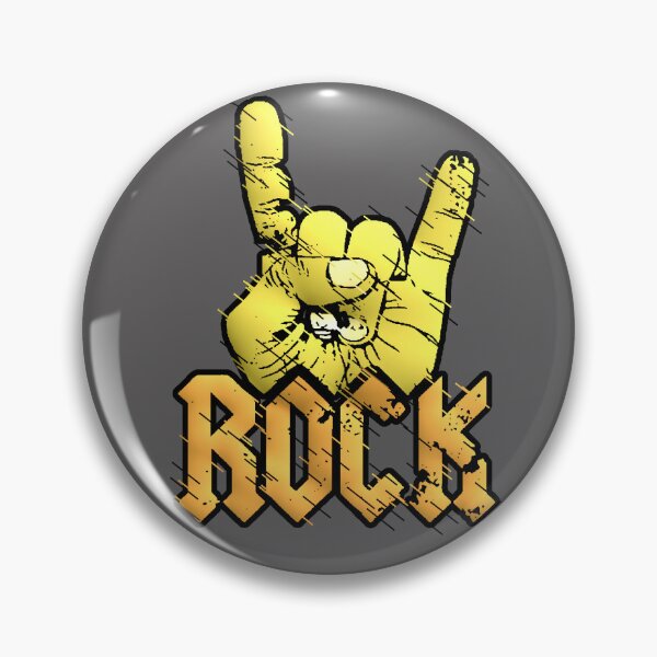 Item preview, ROCK Horns Hand Gold Metal Vintage designed and sold by AstronautMerch.