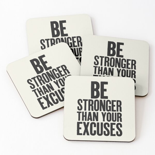 Item preview, Be Stronger Than Your Excuses Poster Bold Motivational Typography designed and sold by AtonuHaque.