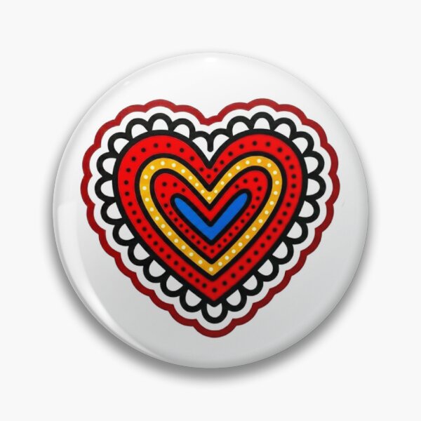 Item preview, Vibrant Folk Art Heart Illustration designed and sold by rarekicksnyc.