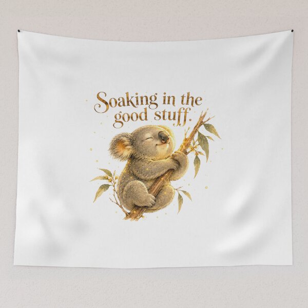 Item preview, Cute Koala Soaking In The Good Stuff Sunflower Sunset designed and sold by AQUILAKREO.