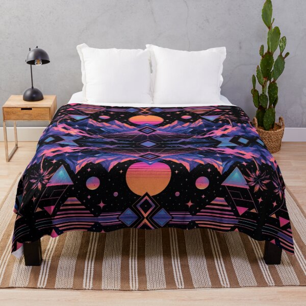 Item preview, retro abstract design sunset mountain red purple triangle designed and sold by Kate1art.