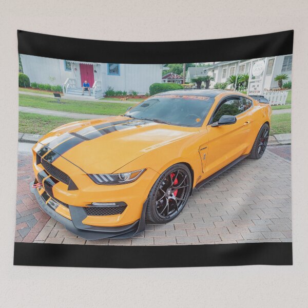 Item preview, 2020 Ford Shelby Mustang GT350 Twister Orange Muscle Car 3/4 Profile Art designed and sold by RichFrancoCars.