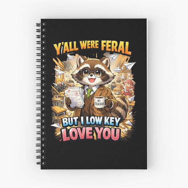 Item preview, Y'all Were Feral But I Low Key Love You Anime Raccoon Teacher designed and sold by HiPatti.