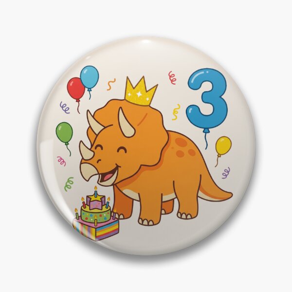 Item preview, Three Ceratops orange 3rd birthday boy/girl gift dino lover designed and sold by Tronstell.