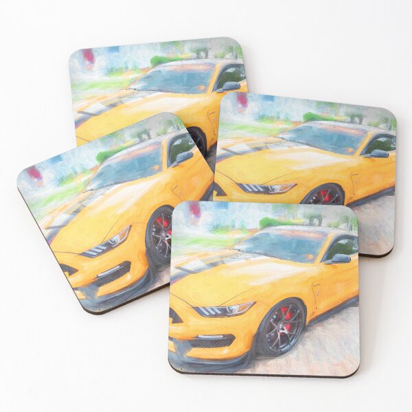 Item preview, 2020 Ford Shelby Mustang GT350 Twister Orange Muscle Car 3/4 Profile Art designed and sold by RichFrancoCars.