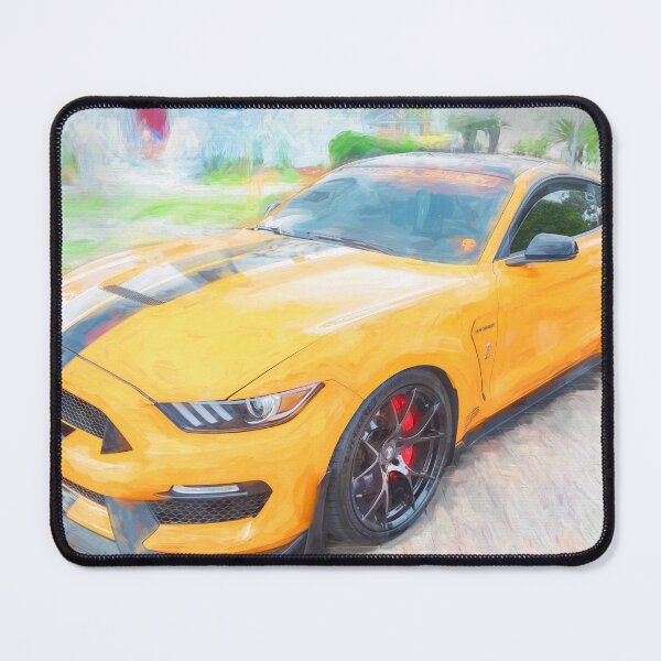 Item preview, 2020 Ford Shelby Mustang GT350 Twister Orange Muscle Car 3/4 Profile Art designed and sold by RichFrancoCars.