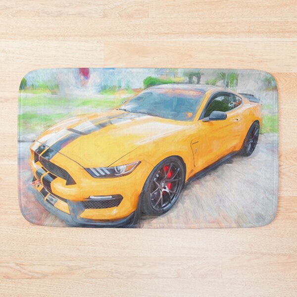 Item preview, 2020 Ford Shelby Mustang GT350 Twister Orange Muscle Car 3/4 Profile Art designed and sold by RichFrancoCars.
