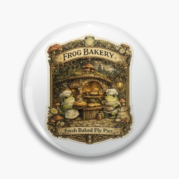 Item preview, Frog Bakery | Fresh Baked Fly Pies | Whimsical Cottagecore Frog Bakery Illustration designed and sold by MrDev.