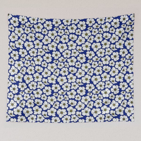 Item preview, Modern Poppy Flowers On Cobalt Blue designed and sold by Phat Dog Designs .