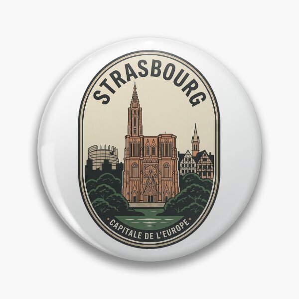 Item preview, Vintage Strasbourg France Cathedral Travel Badge designed and sold by k3rstman1.