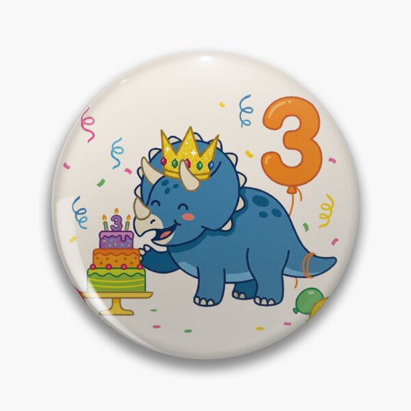 Item preview, Three Ceratops blue 3rd birthday boy/girl gift dino lover designed and sold by Tronstell.