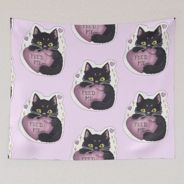 Item preview, Snax Kitty — Cute Hand Drawn Gothic Cat Art designed and sold by Darkfully-Done.