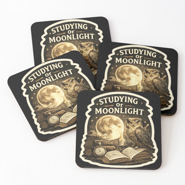Item preview, Studying by Moonlight – Owl Dark Academia Reading Design designed and sold by vansaidshop ⭐⭐⭐⭐⭐.