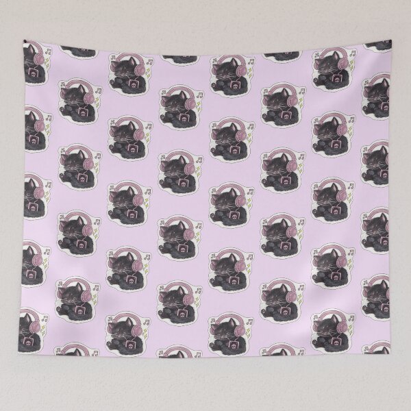 Item preview, Music Kitty — Cute Hand Drawn Gothic Cat Art designed and sold by Darkfully-Done.
