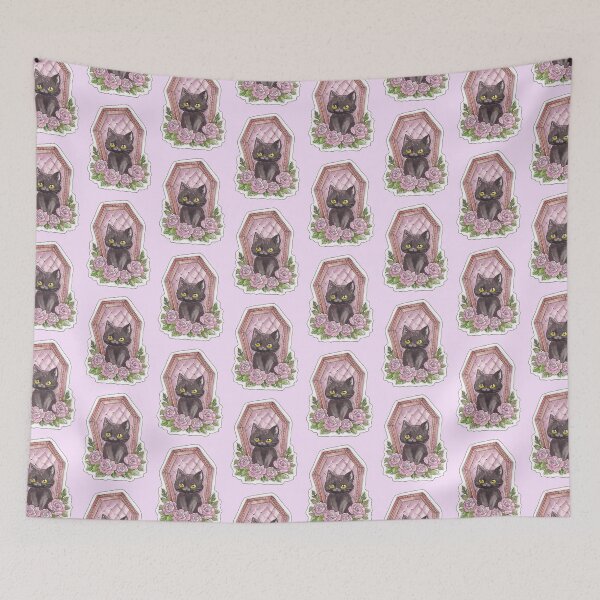 Item preview, Coffin Kitty — Cute Hand Drawn Gothic Cat Art designed and sold by Darkfully-Done.