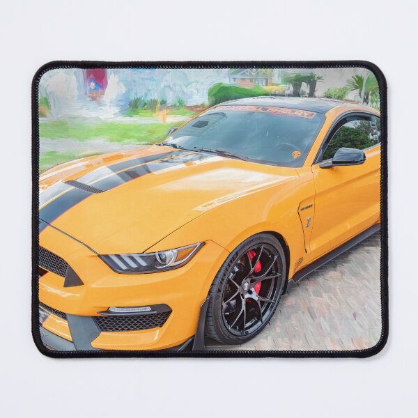 Item preview, 2020 Ford Shelby Mustang GT350 Twister Orange Muscle Car 3/4 Profile Art designed and sold by RichFrancoCars.