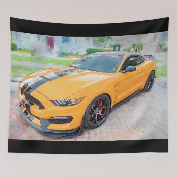 Item preview,  2020 Ford Shelby Mustang GT350 Twister Orange Muscle Car 3/4 Profile Art designed and sold by RichFrancoCars.