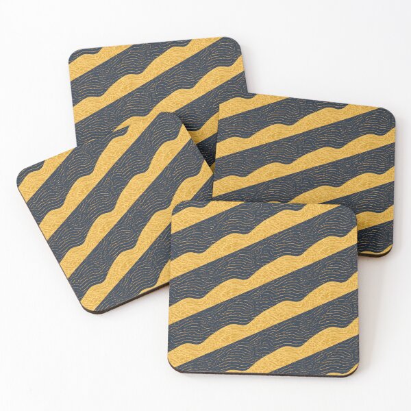 Item preview, Black and Gold Wave Stripes Pattern designed and sold by Luna-Flow.