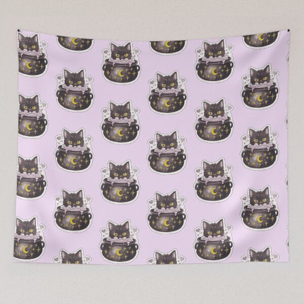 Item preview, Cauldron Kitty — Cute Hand Drawn Gothic Cat Art designed and sold by Darkfully-Done.