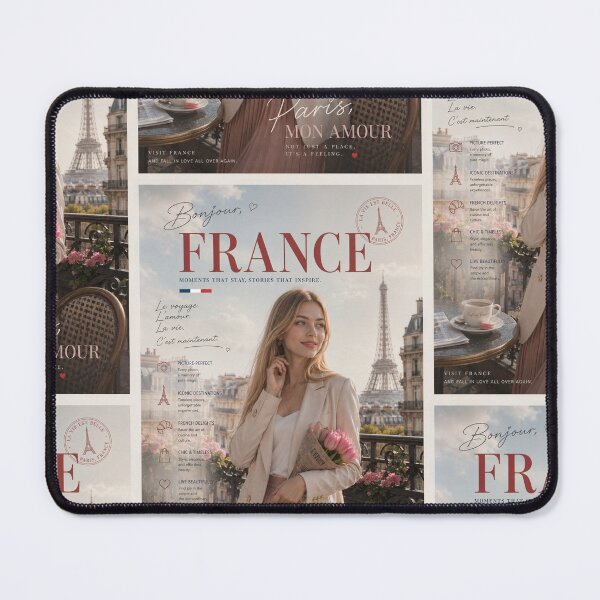 Item preview, Paris Mon Amour – France Travel Poster, Eiffel Tower Romance & French Lifestyle Wall Art designed and sold by Inkora-Art.