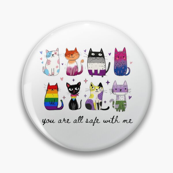 Item preview, Inclusive Pride, You Are All Safe With Me, Multi Flag LGBTQ Cat, Cute Queer Ally designed and sold by toongstudio.