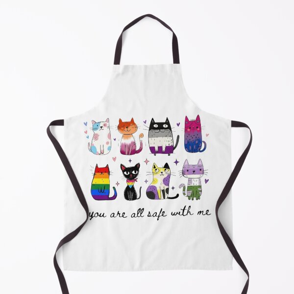 Item preview, Inclusive Pride, You Are All Safe With Me, Multi Flag LGBTQ Cat, Cute Queer Ally designed and sold by toongstudio.