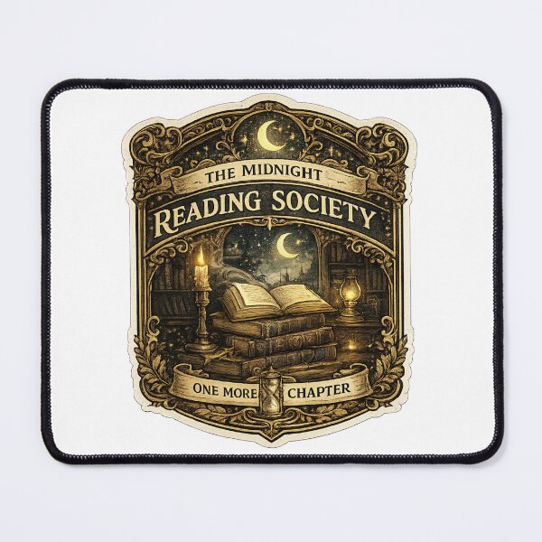 Item preview, The Midnight Reading Society | One More Chapter | Vintage Library Seal for Book Lovers designed and sold by MrDev.