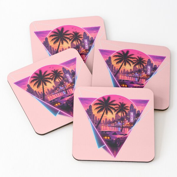 Item preview, Sunset Drive - Synthwae Palm Cit Artwork designed and sold by Ivory Code.