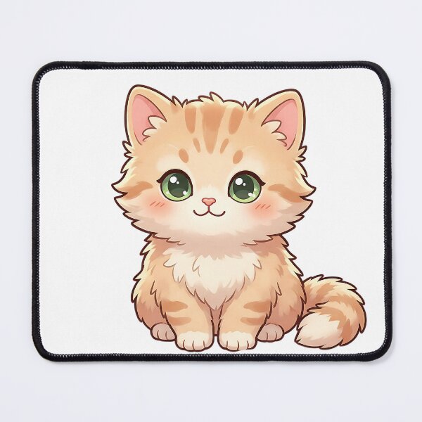 Item preview, Cute Fluffy Ginger Tabby Kitten - Kawaii Chibi Cat Art designed and sold by 299Art.