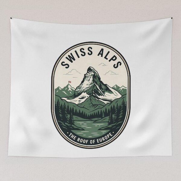 Item preview, Vintage Swiss Alps Matterhorn Mountain Travel Badge designed and sold by k3rstman1.