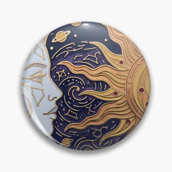 Item preview,  Sun And Moon Art Nouveau Celestial Illustration designed and sold by LazyGeniusArt.