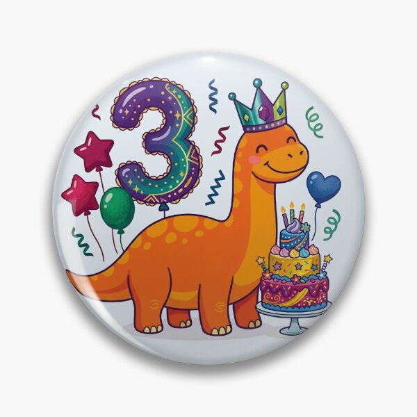 Item preview, Three long neck orange dino 3rd birthday boy/girl gift dino lover designed and sold by Tronstell.