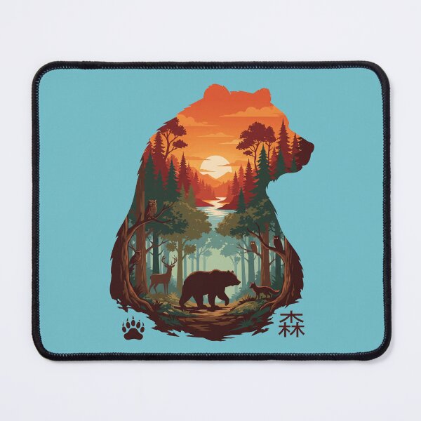 Item preview, Autumn Forest Wildlife Bear Sunset Japanese Nature designed and sold by Milasneeze.