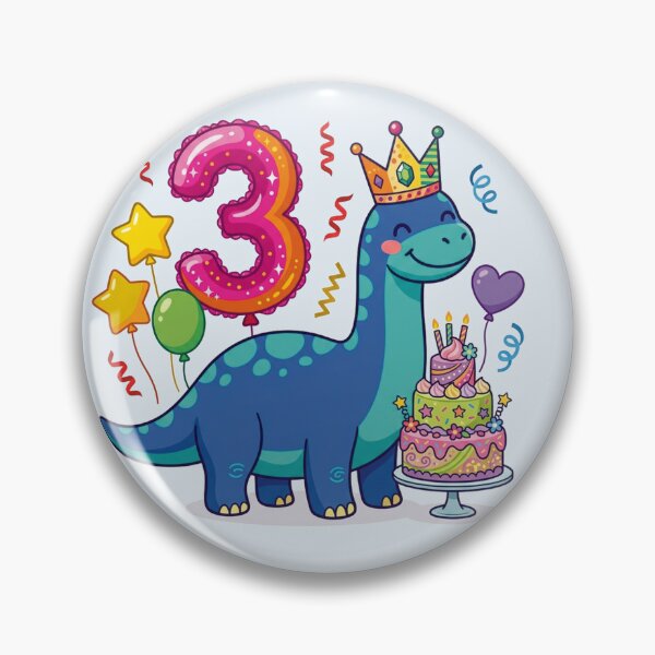 Item preview, Three long neck blue dino 3rd birthday boy/girl gift dino lover designed and sold by Tronstell.