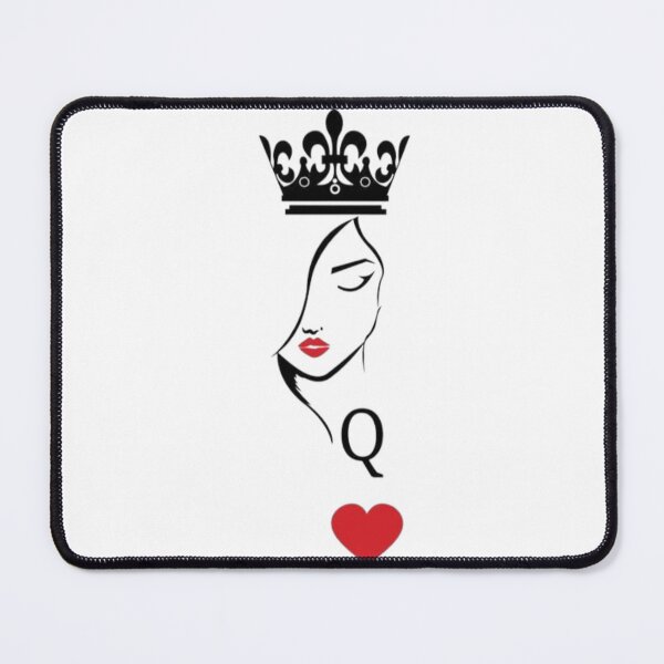 Item preview, Queen of Hearts Minimalist Line Art - Aesthetic Card Tattoo designed and sold by gokhanuzen.