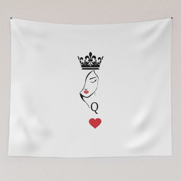 Item preview, Queen of Hearts Minimalist Line Art - Aesthetic Card Tattoo designed and sold by gokhanuzen.