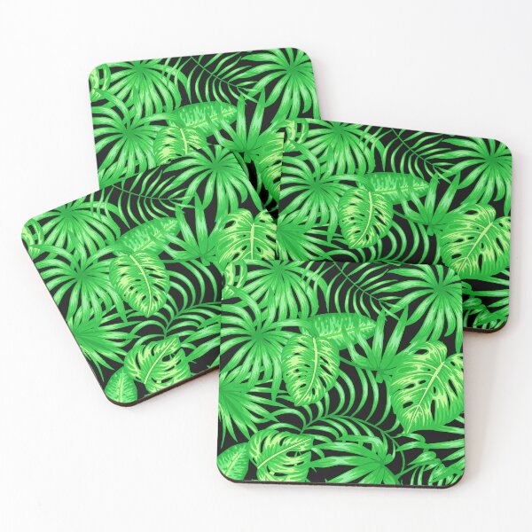 Item preview, Tropical Palm Leaves Island Style Pattern On Black designed and sold by DEC02.