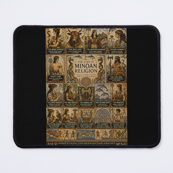 Item preview, Minoan Gods Collage | Ancient Minoan Mythology Pantheon Art Inspired by Bronze Age Crete designed and sold by RockyLambda.