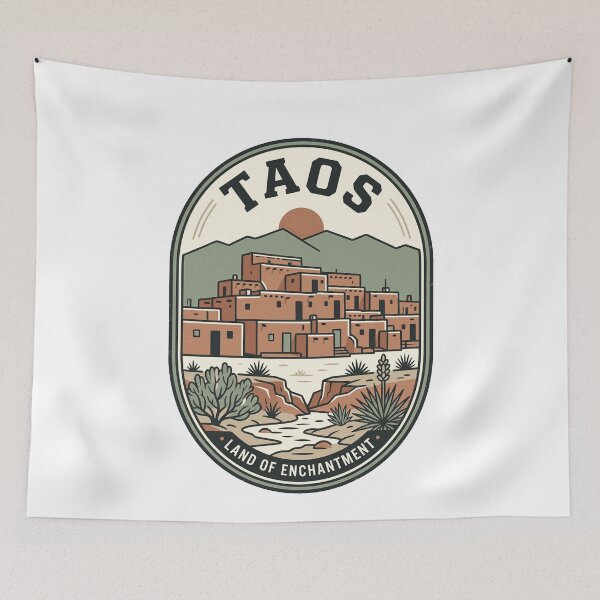 Item preview, Vintage Taos New Mexico Pueblo Desert Landscape designed and sold by k3rstman1.