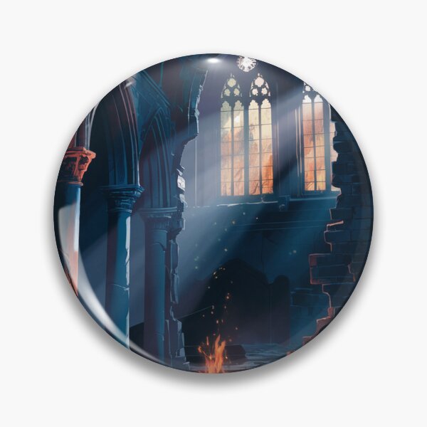 Item preview, Last Light in the Dark, Bonfire Cathedral, Dark Fantasy Art Print designed and sold by LatentGoods.