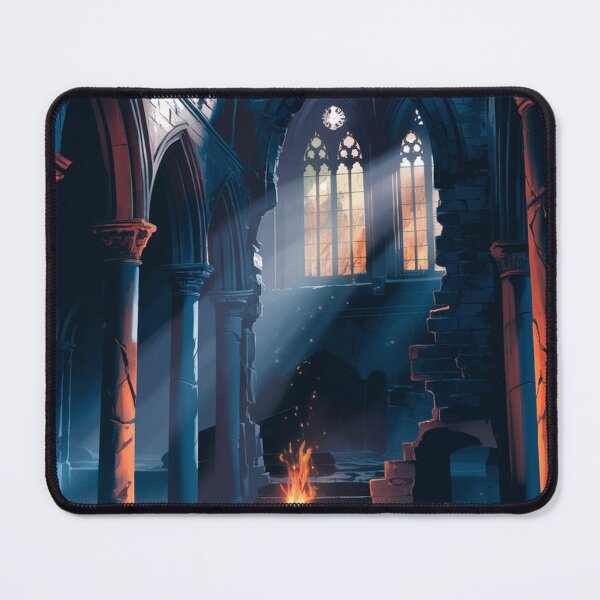 Item preview, Last Light in the Dark, Bonfire Cathedral, Dark Fantasy Art Print designed and sold by LatentGoods.